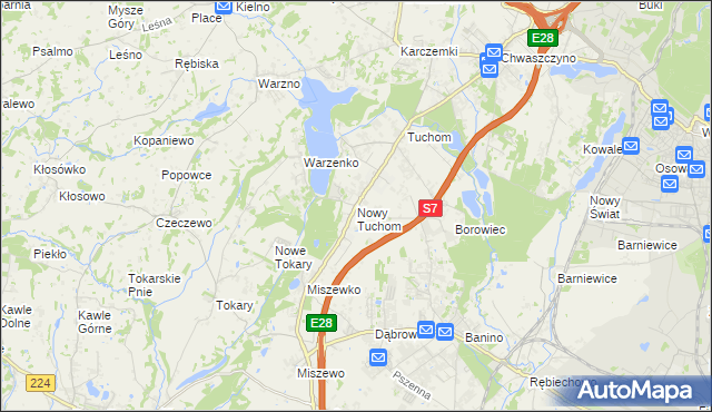 mapa Nowy Tuchom, Nowy Tuchom na mapie Targeo