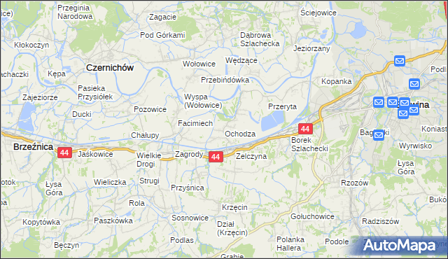 mapa Ochodza gmina Skawina, Ochodza gmina Skawina na mapie Targeo