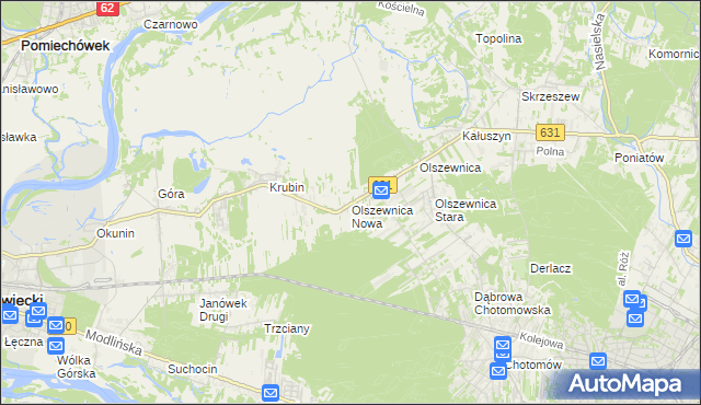 mapa Olszewnica Nowa, Olszewnica Nowa na mapie Targeo