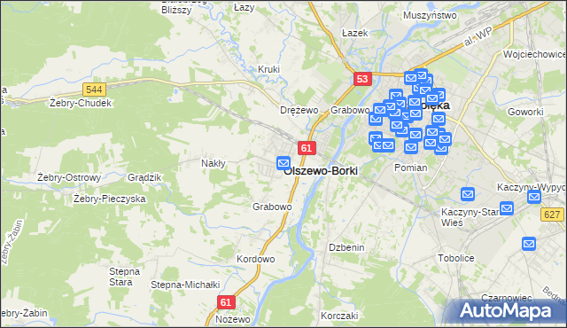 mapa Olszewo-Borki, Olszewo-Borki na mapie Targeo