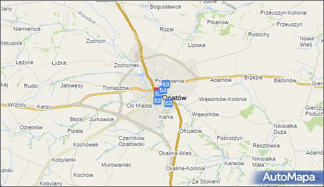 mapa Opatów, Opatów na mapie Targeo