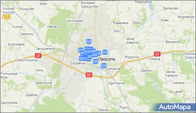 mapa Opoczno, Opoczno na mapie Targeo