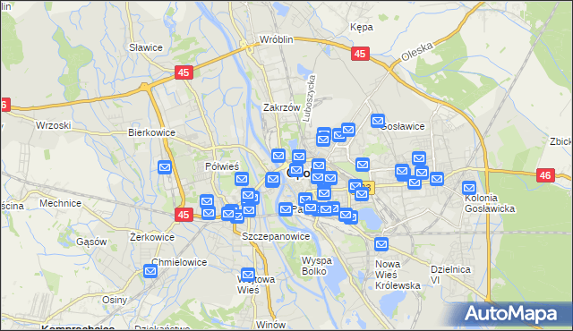 mapa Opola, Opole na mapie Targeo