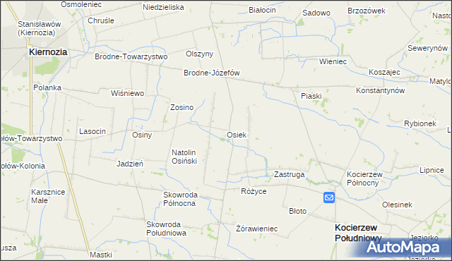 mapa Osiek gmina Kocierzew Południowy, Osiek gmina Kocierzew Południowy na mapie Targeo