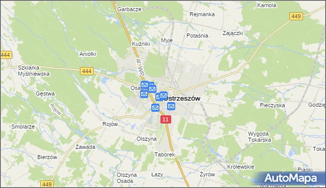 mapa Ostrzeszów, Ostrzeszów na mapie Targeo