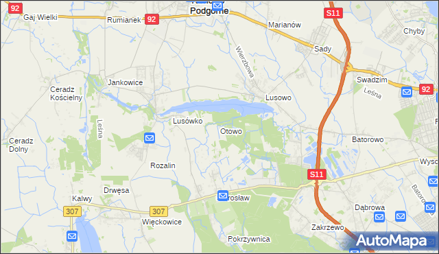 mapa Otowo, Otowo na mapie Targeo