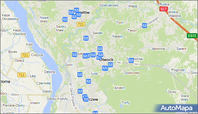 mapa Otwock, Otwock na mapie Targeo