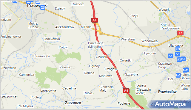 mapa Ożańsk, Ożańsk na mapie Targeo