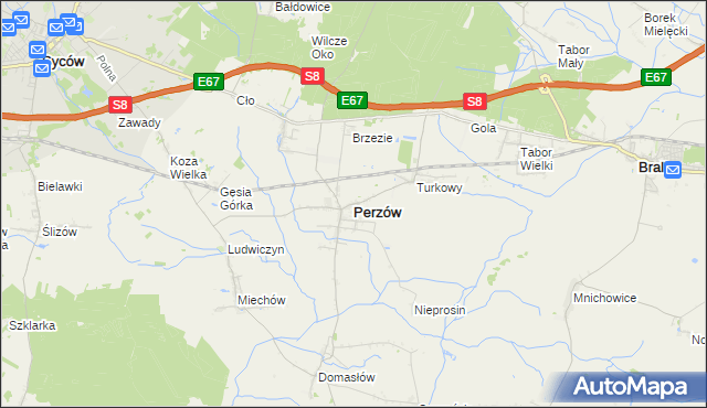 mapa Perzów, Perzów na mapie Targeo