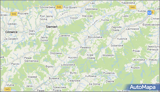 mapa Pewelka, Pewelka na mapie Targeo