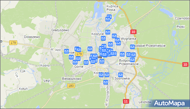 mapa Piły, Piła na mapie Targeo