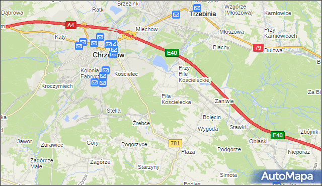 mapa Piła Kościelecka, Piła Kościelecka na mapie Targeo