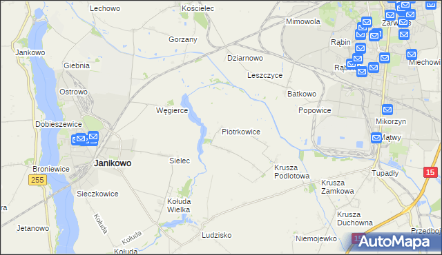 mapa Piotrkowice gmina Inowrocław, Piotrkowice gmina Inowrocław na mapie Targeo