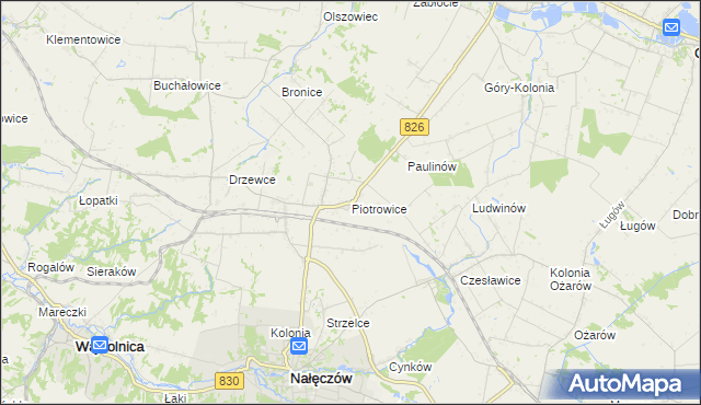 mapa Piotrowice gmina Nałęczów, Piotrowice gmina Nałęczów na mapie Targeo