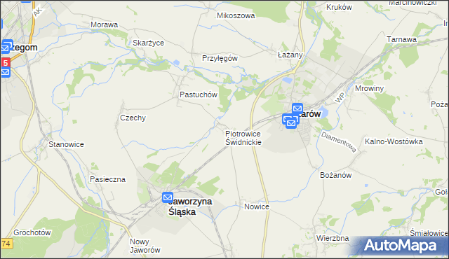 mapa Piotrowice Świdnickie, Piotrowice Świdnickie na mapie Targeo