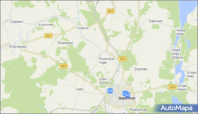 mapa Podmokle Małe, Podmokle Małe na mapie Targeo