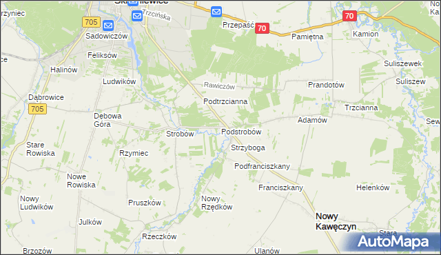 mapa Podstrobów, Podstrobów na mapie Targeo