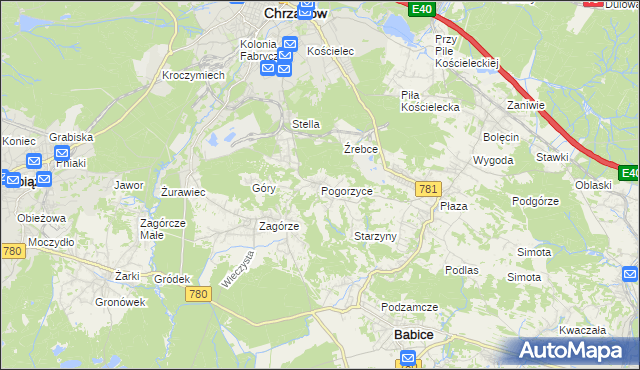 mapa Pogorzyce, Pogorzyce na mapie Targeo