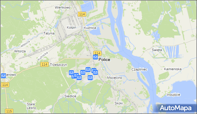 mapa Police, Police na mapie Targeo