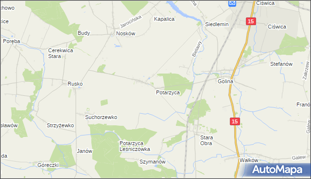 mapa Potarzyca gmina Jarocin, Potarzyca gmina Jarocin na mapie Targeo