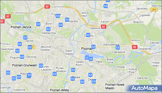 mapa Poznania, Poznań na mapie Targeo