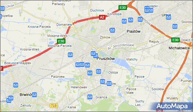 mapa Pruszków, Pruszków na mapie Targeo