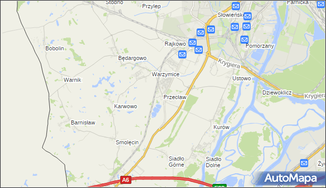 mapa Przecław gmina Kołbaskowo, Przecław gmina Kołbaskowo na mapie Targeo
