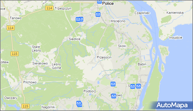 mapa Przęsocin, Przęsocin na mapie Targeo