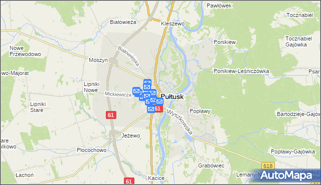 mapa Pułtusk, Pułtusk na mapie Targeo