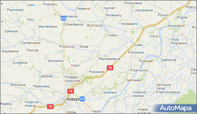 mapa Rachwałowice, Rachwałowice na mapie Targeo