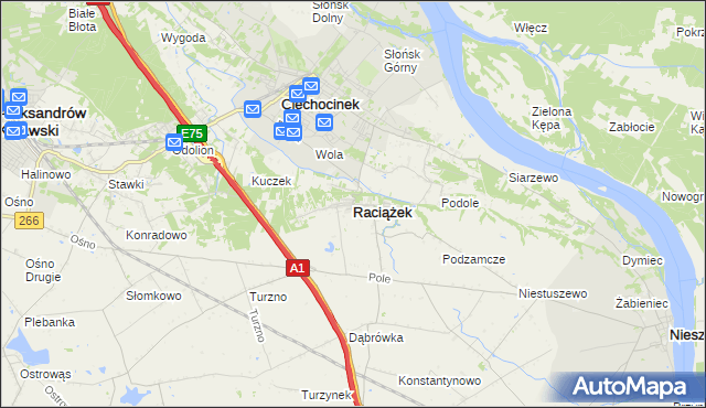mapa Raciążek, Raciążek na mapie Targeo