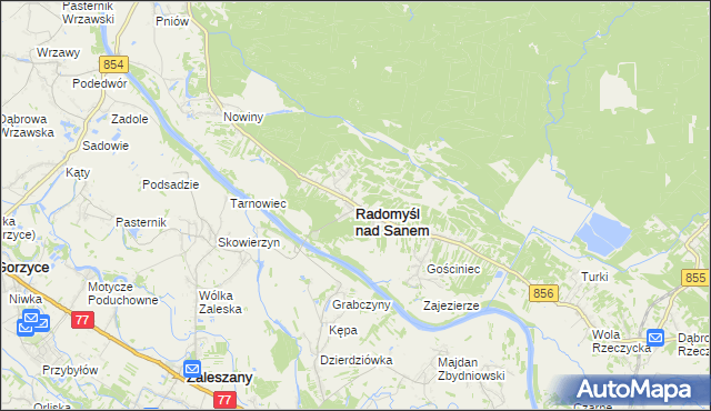 mapa Radomyśl nad Sanem, Radomyśl nad Sanem na mapie Targeo