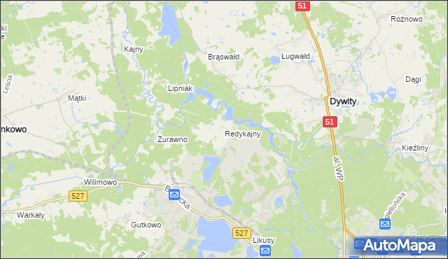 mapa Redykajny, Redykajny na mapie Targeo