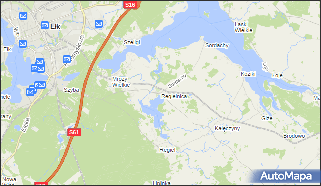 mapa Regielnica, Regielnica na mapie Targeo