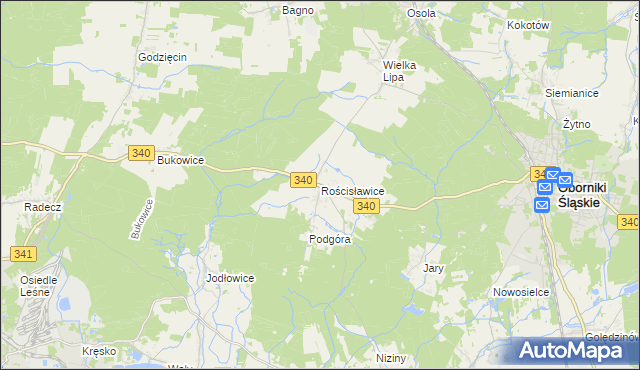 mapa Rościsławice, Rościsławice na mapie Targeo