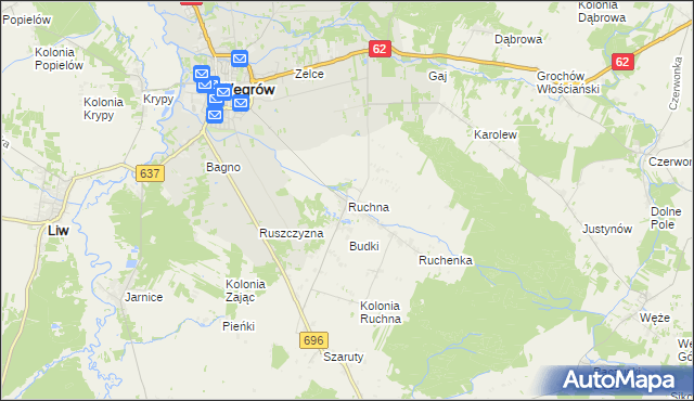 mapa Ruchna, Ruchna na mapie Targeo