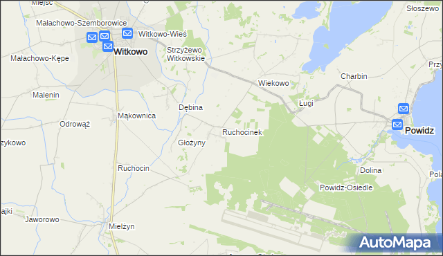 mapa Ruchocinek, Ruchocinek na mapie Targeo