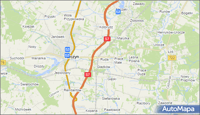 mapa Ruda gmina Tarczyn, Ruda gmina Tarczyn na mapie Targeo