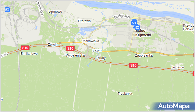 mapa Rudy gmina Solec Kujawski, Rudy gmina Solec Kujawski na mapie Targeo