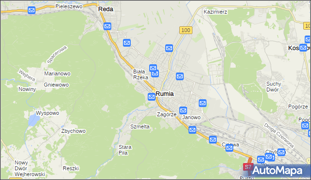 mapa Rumia, Rumia na mapie Targeo
