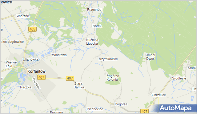 mapa Rzymkowice, Rzymkowice na mapie Targeo
