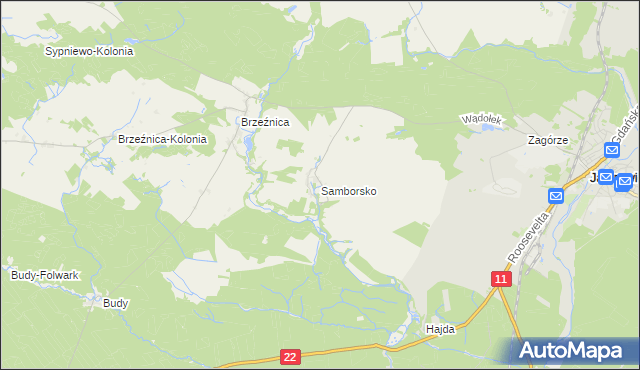 mapa Samborsko, Samborsko na mapie Targeo