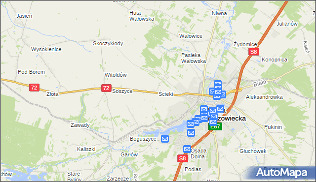 mapa Ścieki, Ścieki na mapie Targeo