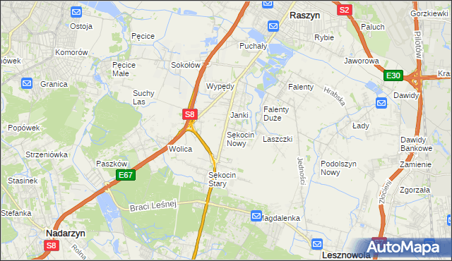 mapa Sękocin Nowy, Sękocin Nowy na mapie Targeo