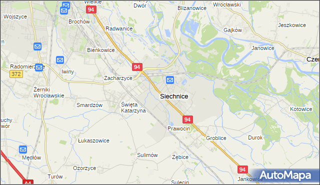 mapa Siechnice, Siechnice na mapie Targeo