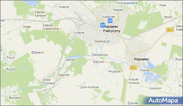 mapa Siedliszczki gmina Rejowiec, Siedliszczki gmina Rejowiec na mapie Targeo