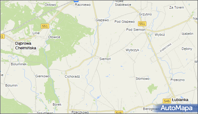 mapa Siemoń, Siemoń na mapie Targeo