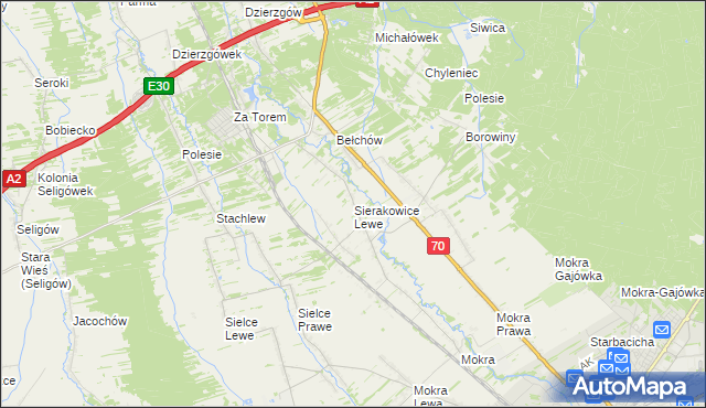 mapa Sierakowice Lewe, Sierakowice Lewe na mapie Targeo