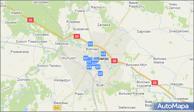 mapa Sierpc, Sierpc na mapie Targeo