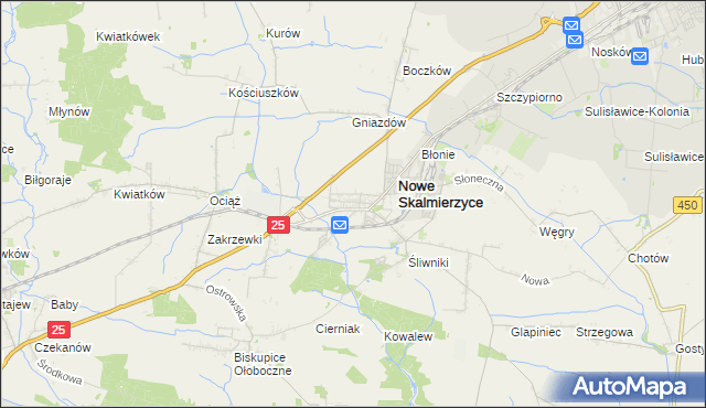 mapa Skalmierzyce, Skalmierzyce na mapie Targeo